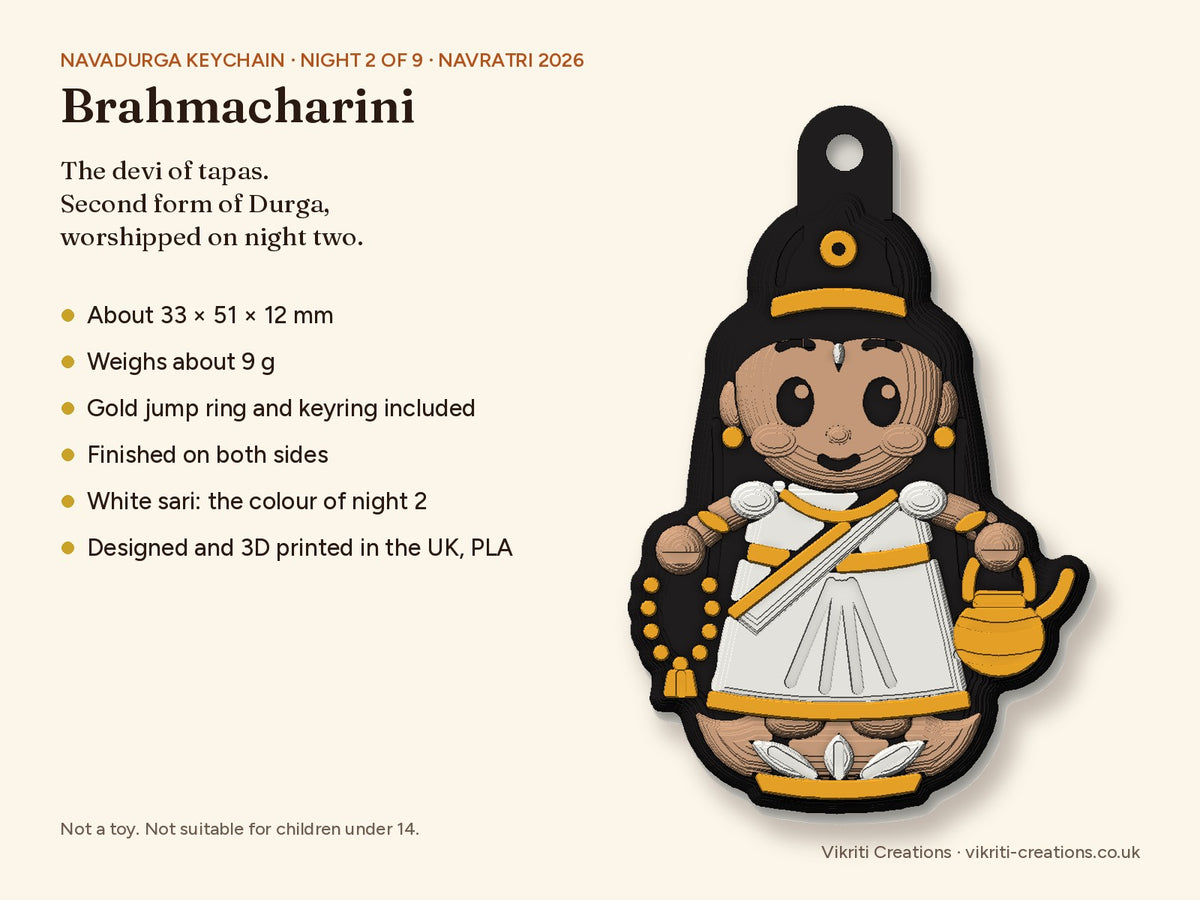 Brahmacharini keychain: size, weight and what's included