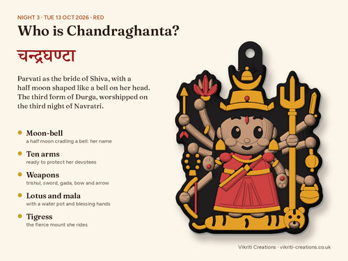 Who is Chandraghanta: moon-bell, ten arms, weapons, lotus and mala, and her tigress explained