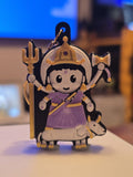 Mahagauri keychain, 3D printed, with gold jump ring and keyring