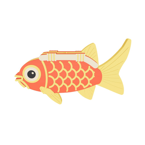 Carp lantern keychain in 3D: spin it, zoom in, or view it at real size in AR (about 46 x 28 mm)