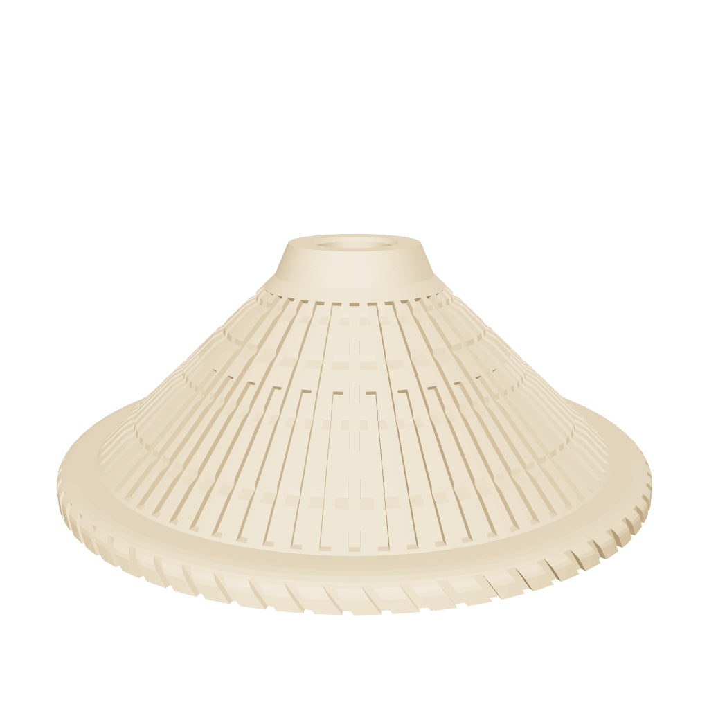 Non la conical hat keychain in 3D: spin it, zoom in, or view it at real size in AR (about 40 mm across)