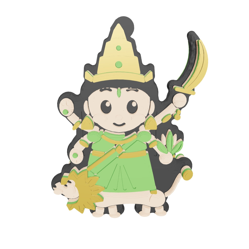 Katyayani keychain in 3D: spin it, zoom in, or view it at real size in AR (about 39 x 51 mm)