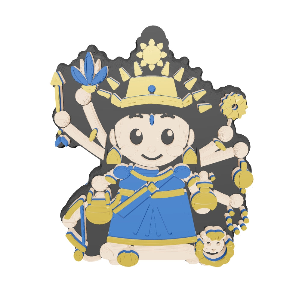 Kushmanda keychain in 3D: spin it, zoom in, or view it at real size in AR (about 41 x 51 mm)