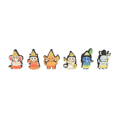 All six Chibi Devas charms in 3D, side by side. Spin it, zoom in, or view them at real size in AR (about 226 mm across)