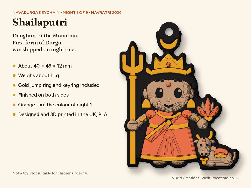 Shailaputri keychain: size, weight and what's included